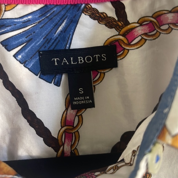Talbots Links and Ribbons Cotton Shirt - Picture 3 of 4